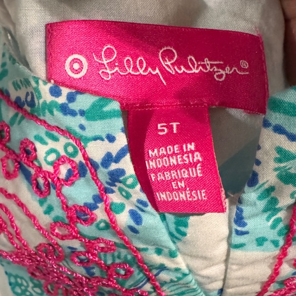 Lilly Pulitzer size 5 T blue sea urchin print dress 100% cotton - Picture 5 of 7
